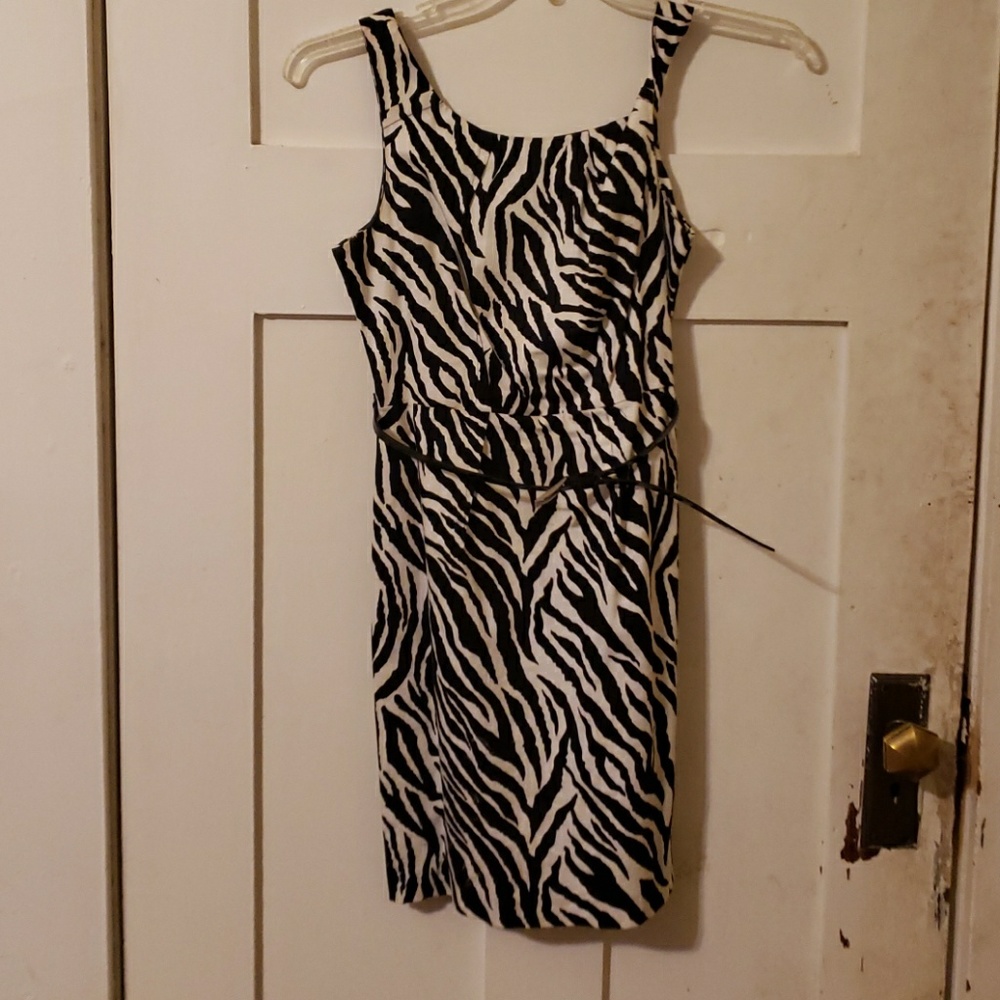 Zebra print fitted dress